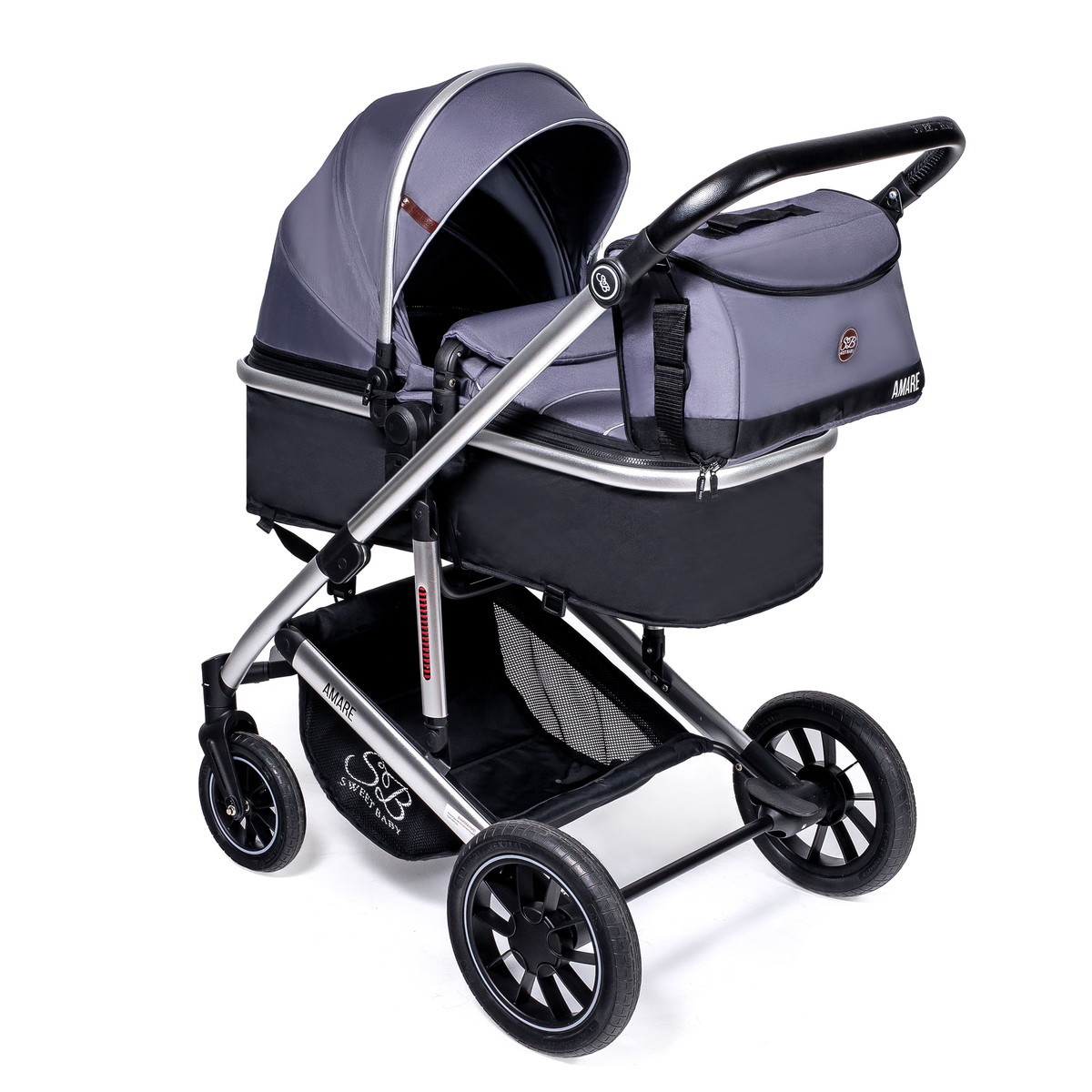 Детская коляска Sweet Baby Amare 3 в 1 Grey jo6f3rl8t62xrq0j1mmu2dt7pftld7tl