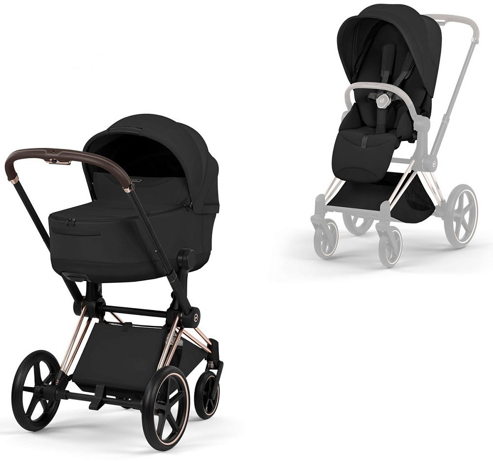 Коляска 2 в 1 Cybex Priam V Rosegold Style Collection (Sepia Black)
