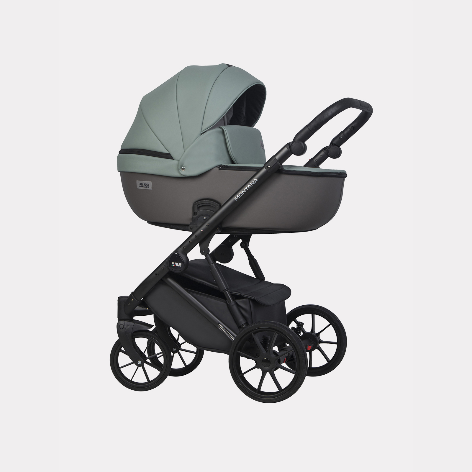 Коляска 2 в 1 RIKO BASIC MONTANA ECCO 30 Green-Grey (зеленый-серый) 108134895-kolyaska-2-v-1-riko-basic-montana-ecco-30-green-grey-zelenii-serii
