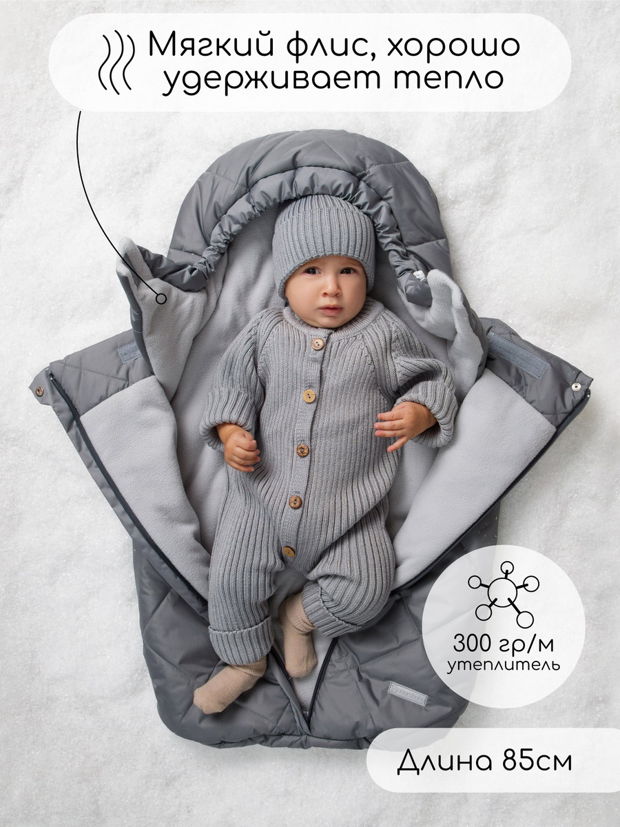 Конверт меховой AmaroBaby Heat 85 см серый hqc9j2x6bksestc2vwhs9rogz5udm7op