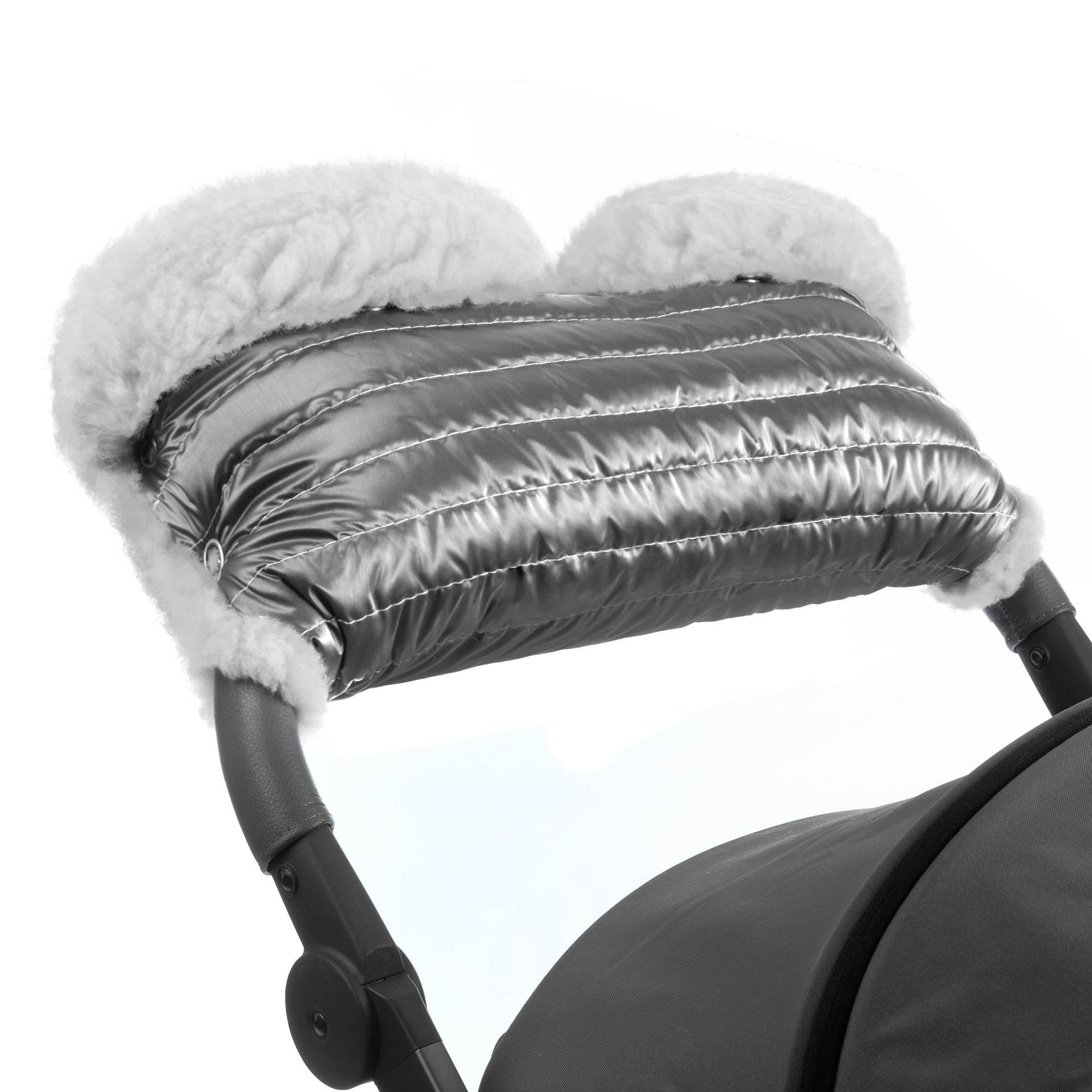 Муфта для рук на коляску Esspero Soft Fur Lux (Натуральная шерсть) (Graphite)