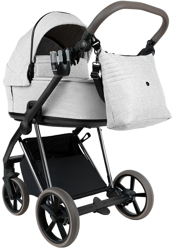 Коляска 2 в 1 Roan Sol Vintage Luxury (Pixel/Light/Nickel/руч.Cappuccino)