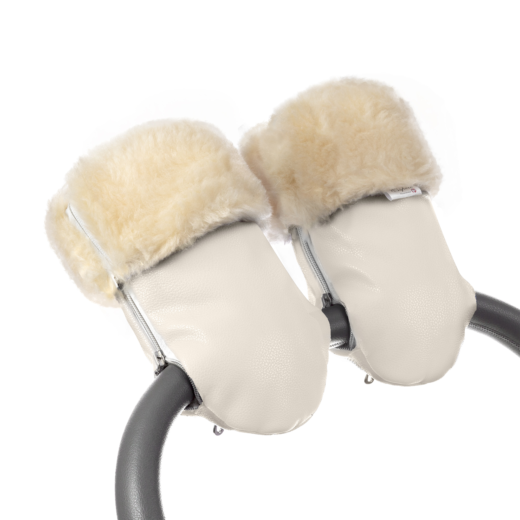 Муфта-рукавички для коляски Esspero Double Leatherette (Натуральная шерсть) (Cream)