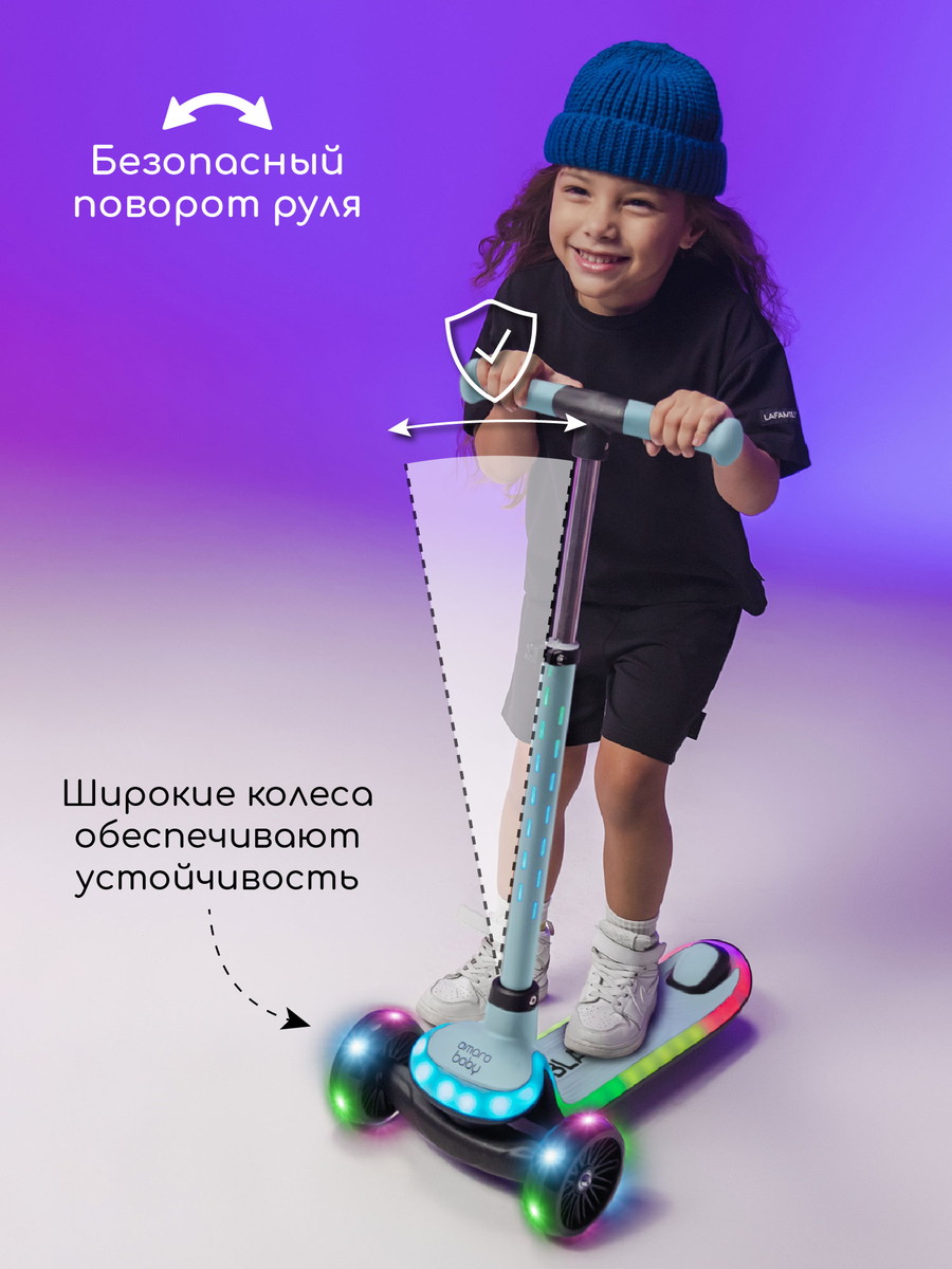Самокат (кикборд) трехколёсный Amarobaby, Blaze Мятный 0gce8db53gr21qjag0m6ezoedkuo6xzu