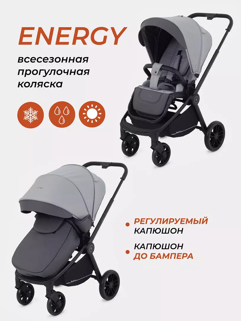 Прогулочная коляска RANT basic ENERGY Grey 2024 i8tl8xw22ok9inkanmzf4cagqsgih0ut