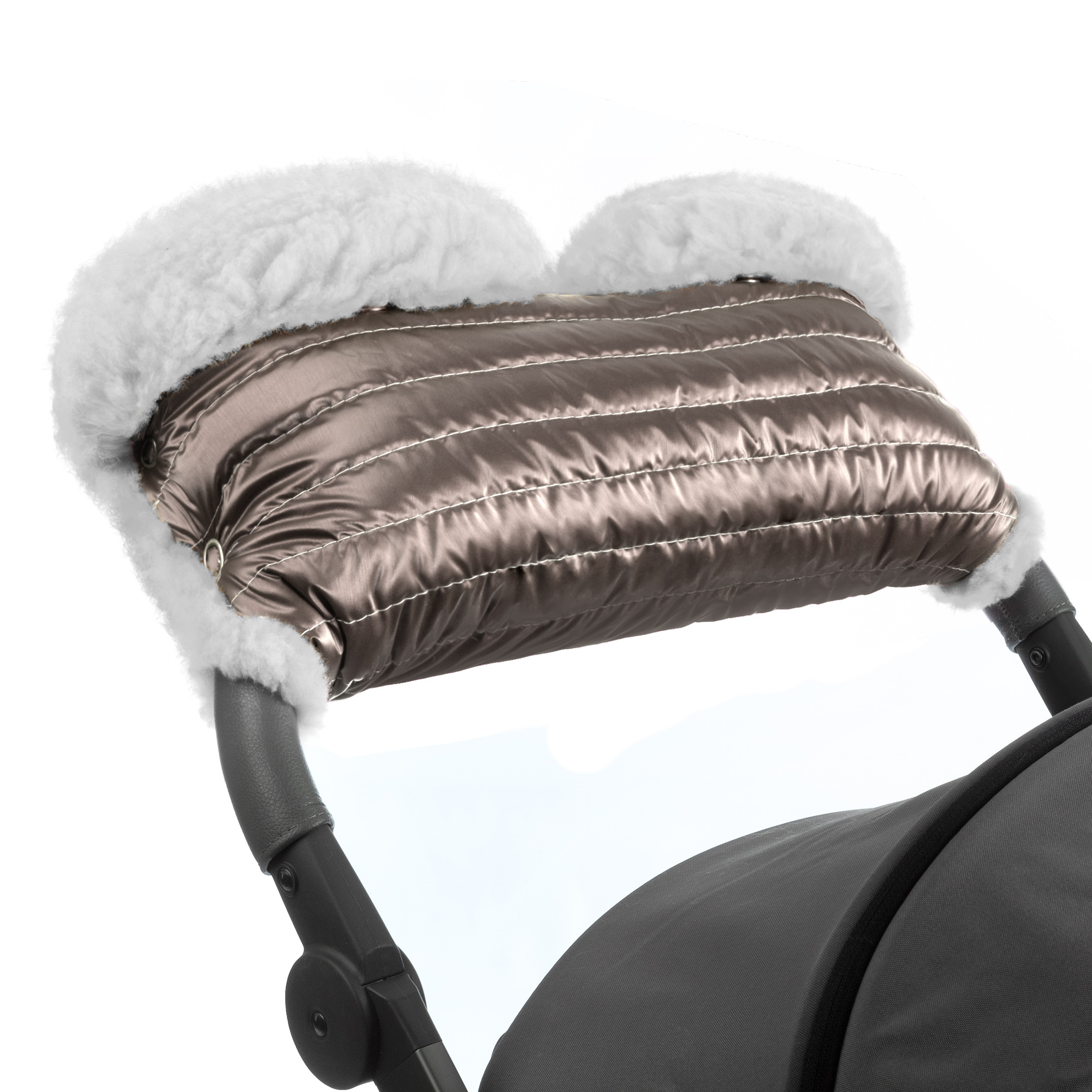 Муфта для рук на коляску Esspero Soft Fur Lux (Натуральная шерсть) (ALMOND)