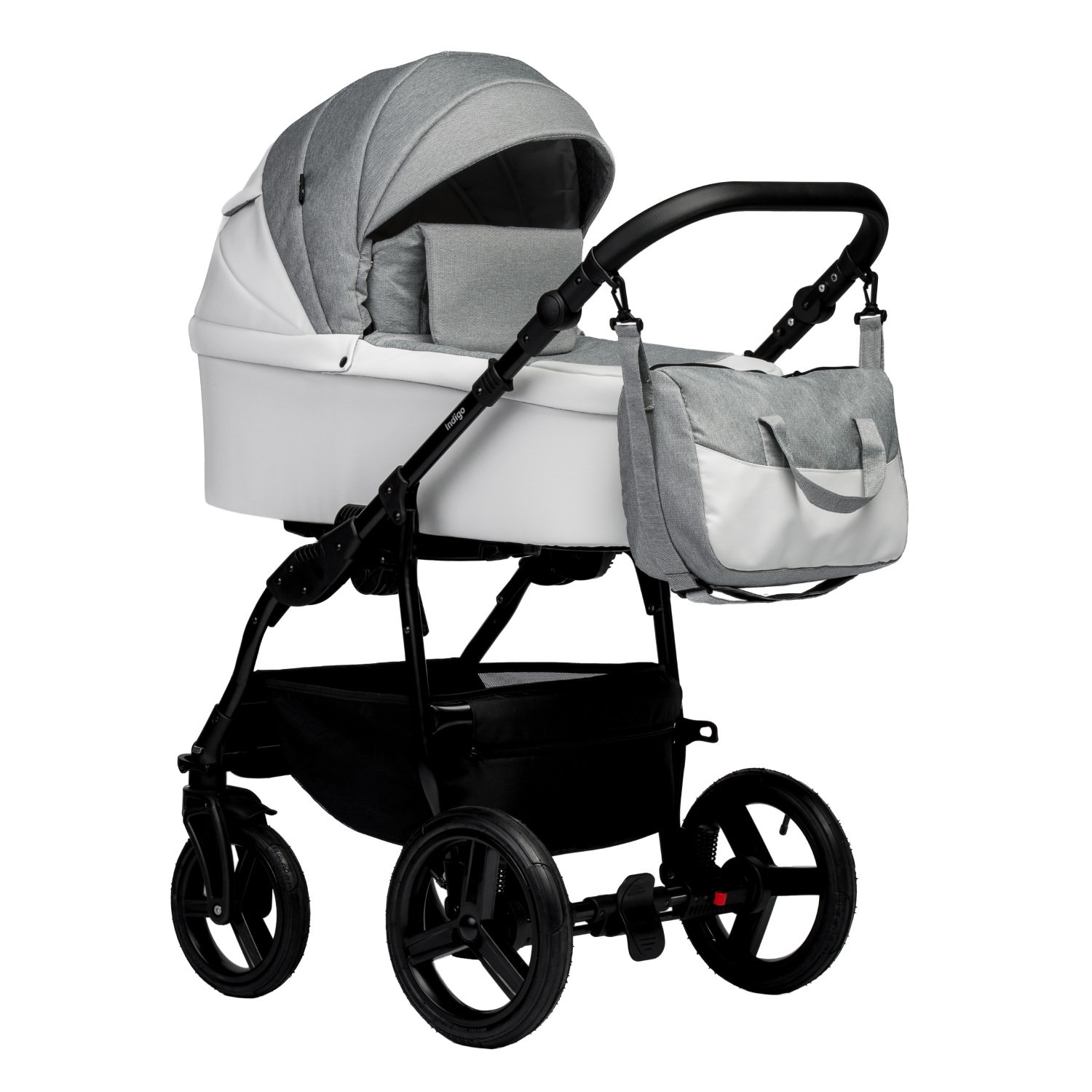 Коляска 2 в 1 Indigo IMPULSE ECO белая кожа+серый e054e92058c72368ea054bb7131822e3
