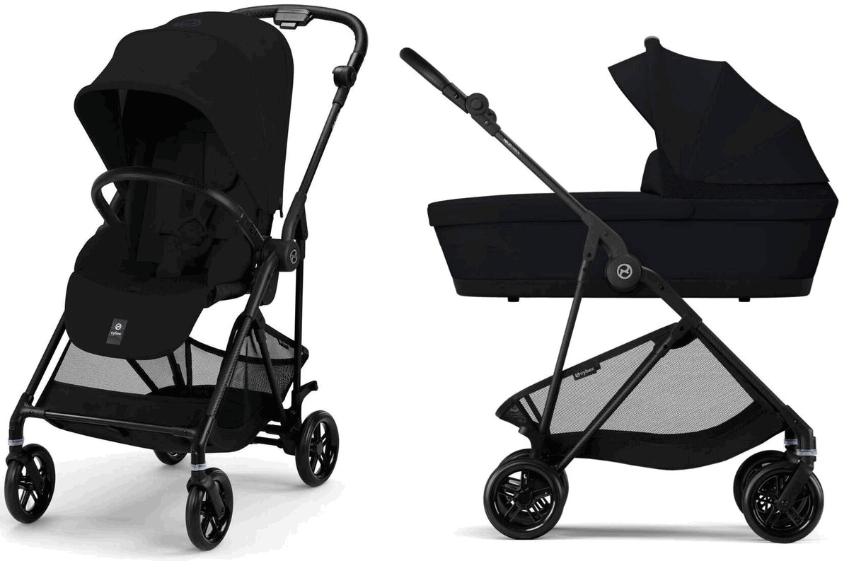 Коляска 2 в 1 Cybex Melio (Carbon Magic Black с дождевиком)