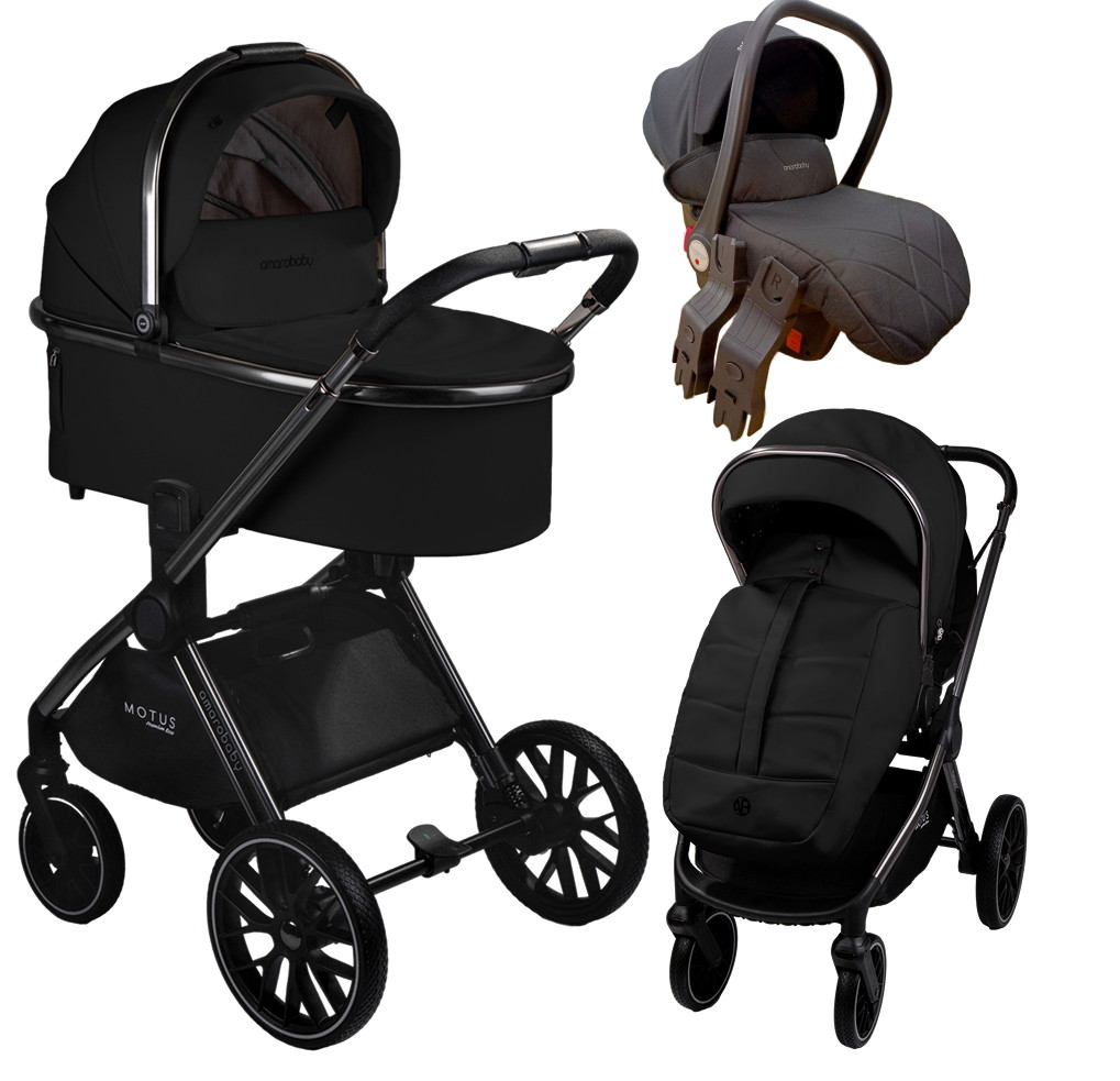 Коляска 3 в 1 Amarobaby Motus Premium Ecco (черный)