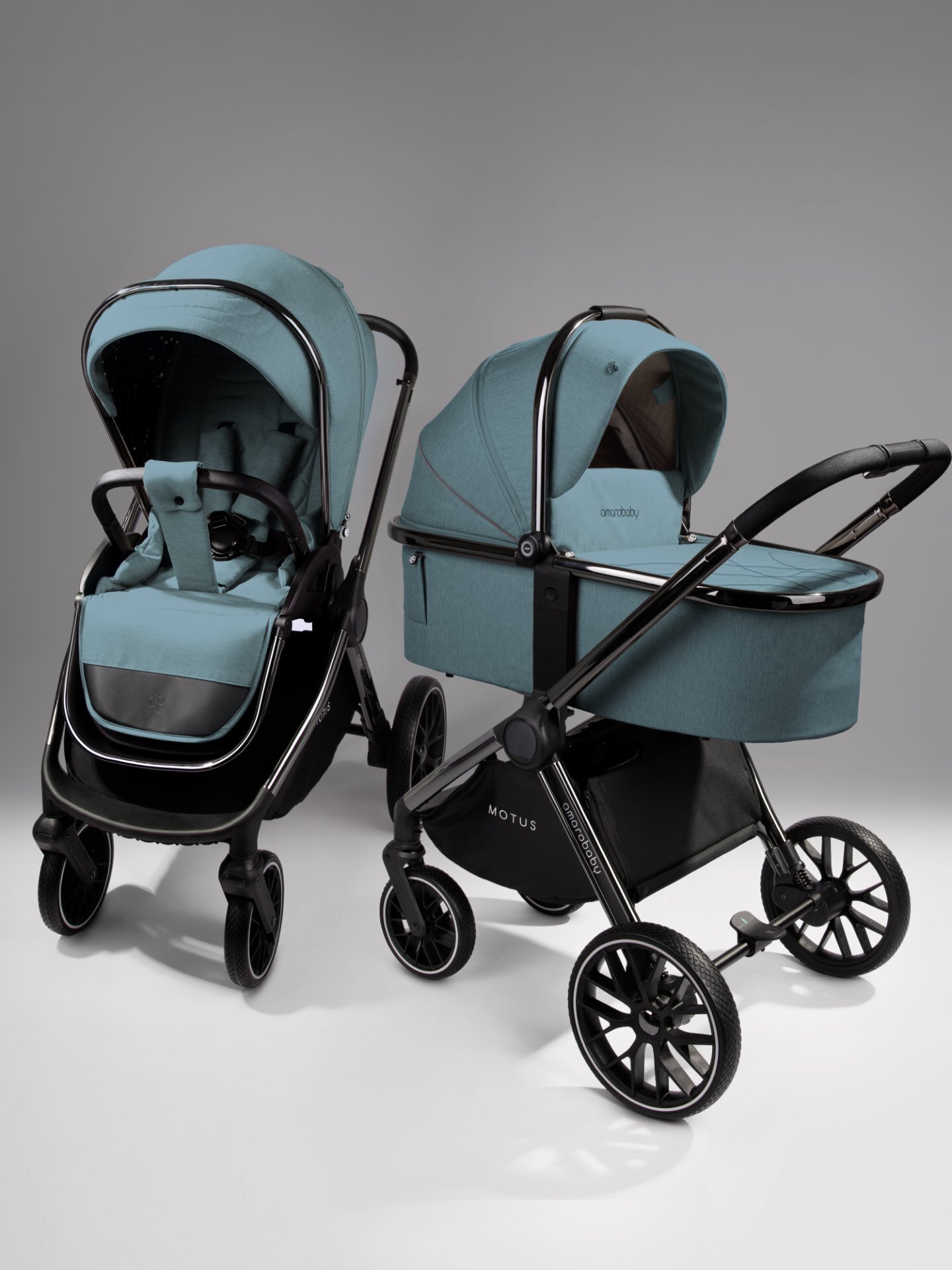 Коляска 2 в 1 Amarobaby MOTUS V2 (Бирюзовый )