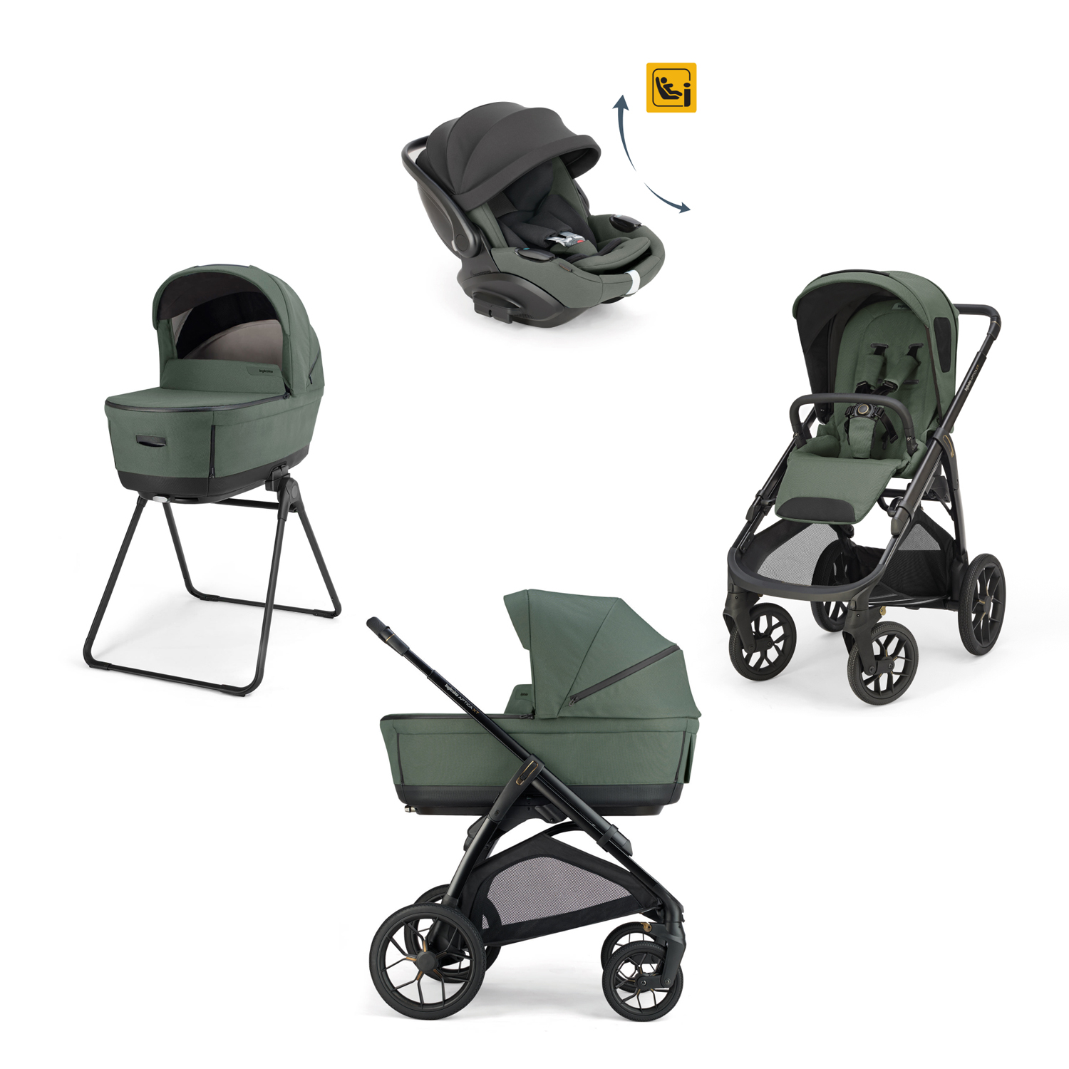 Коляска 3 в 1 Inglesina Aptica XT (Darwin Recline Evo) (Taiga Green)