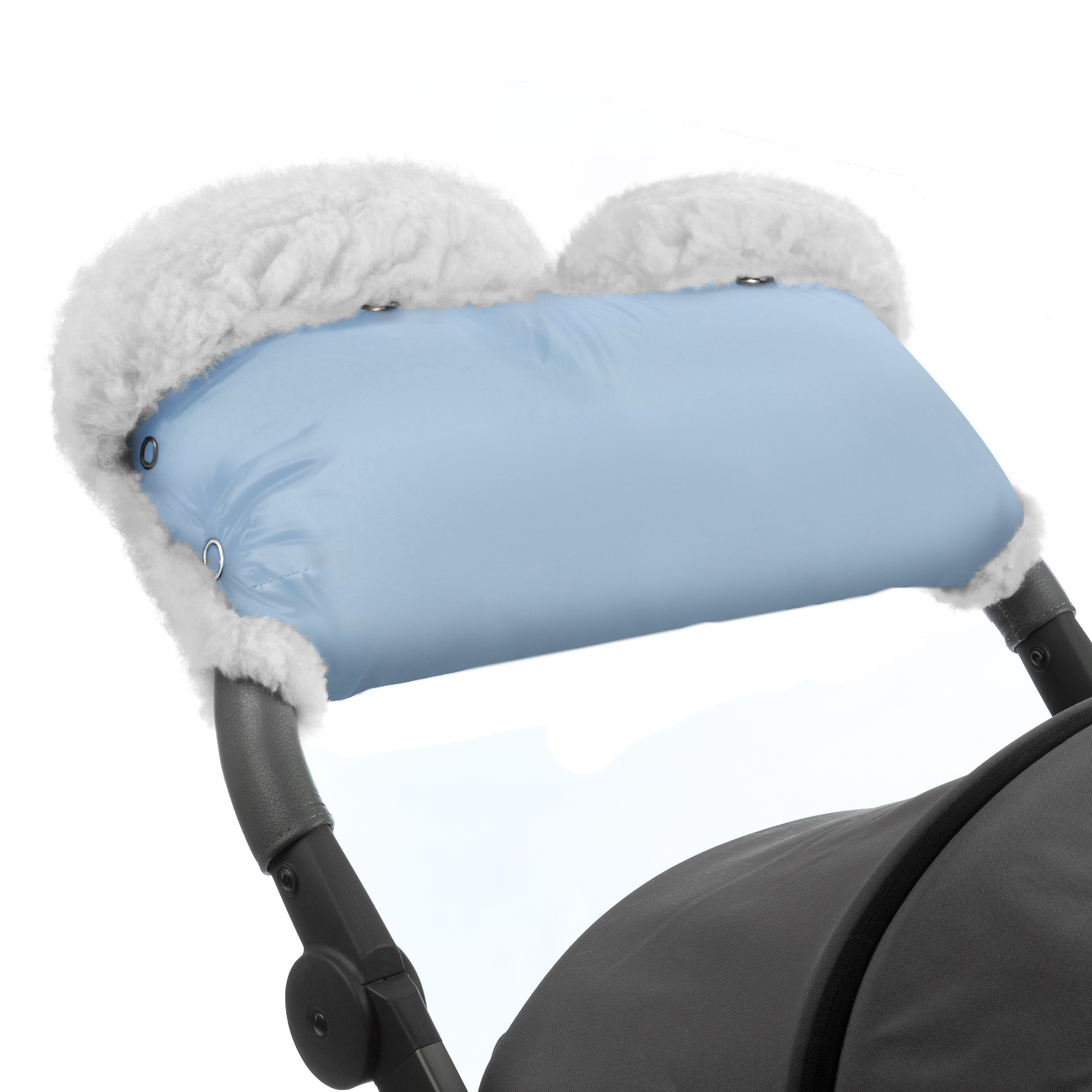 Муфта для рук на коляску Esspero Soft Fur Lux (Натуральная шерсть) (Blue Mountain)