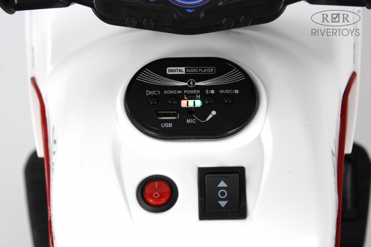 Детский электромотоцикл RiverToys G004GG белый 9l2zb1koxc95c1yu0m5k1cftn17y55ms