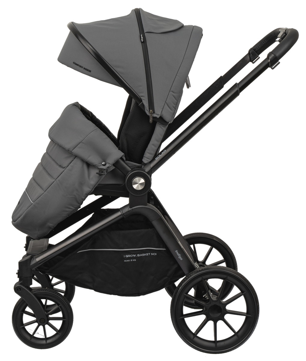 Детская коляска Indigo Solar 2 в 1 серый plw4bm86n0gfbcl51selv8paxm155whj