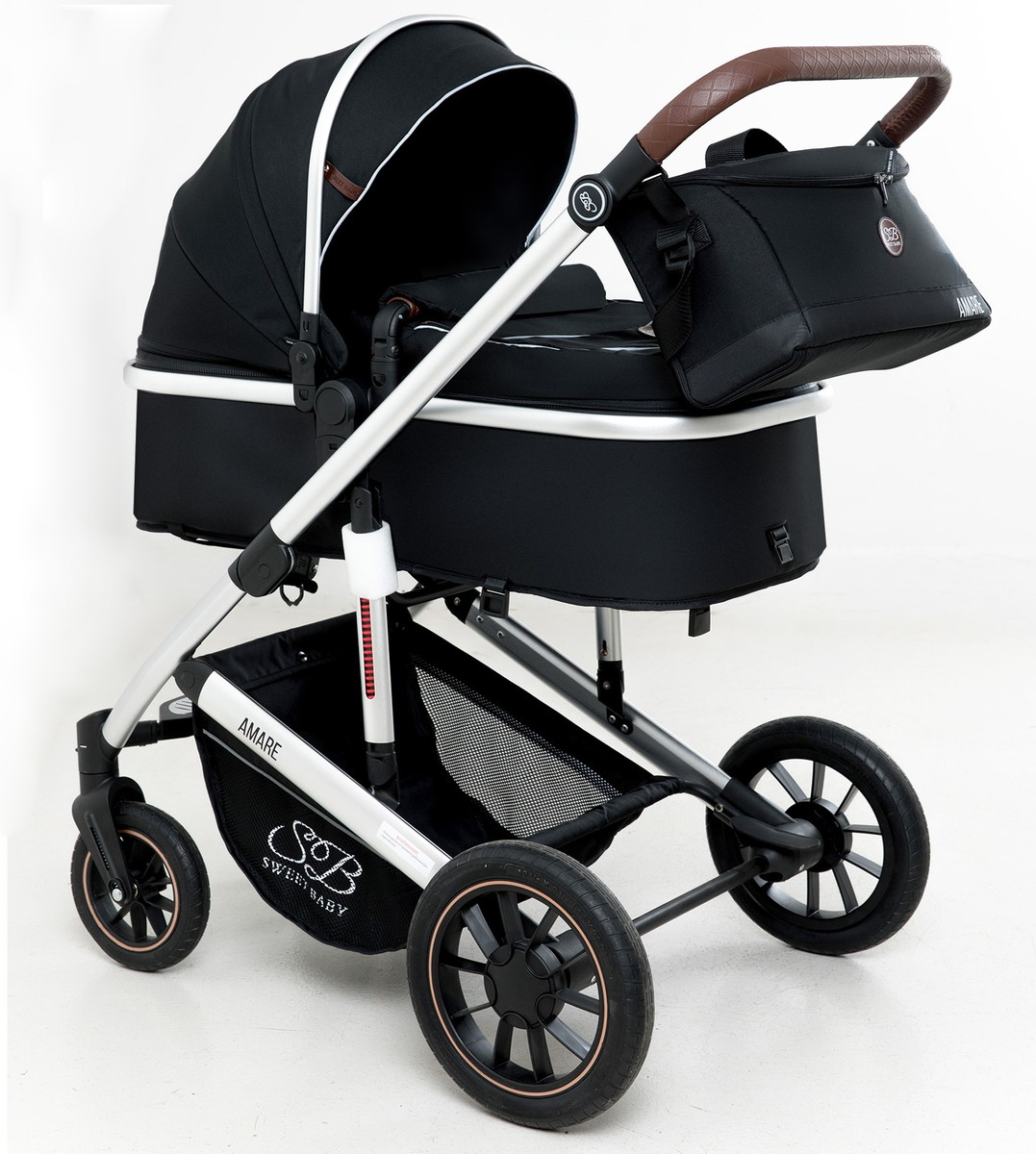 Коляска-трансформер 2 в 1 Sweet Baby Amare Black wq15y7nncpa70f8s2fx779eshv59s933