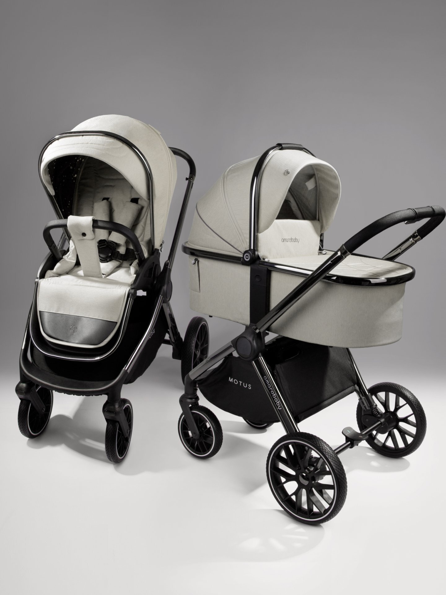 Коляска 2 в 1 Amarobaby MOTUS V2 (Белый )
