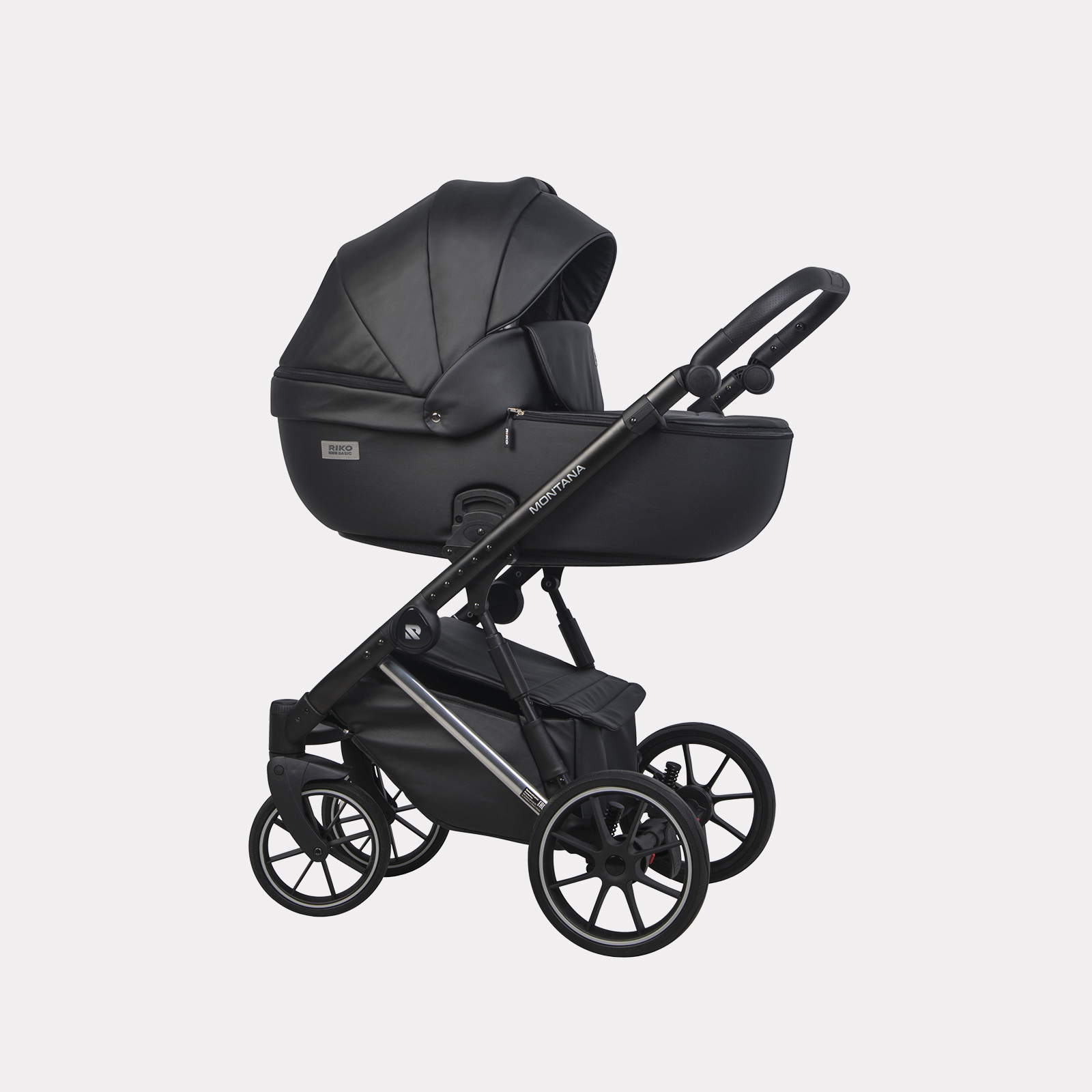 Коляска 2 в 1 RIKO BASIC MONTANA PREMIUM Silver/22 Black (черный) 108134881-kolyaska-2-v-1-riko-basic-montana-premium-silver22-black-chernii