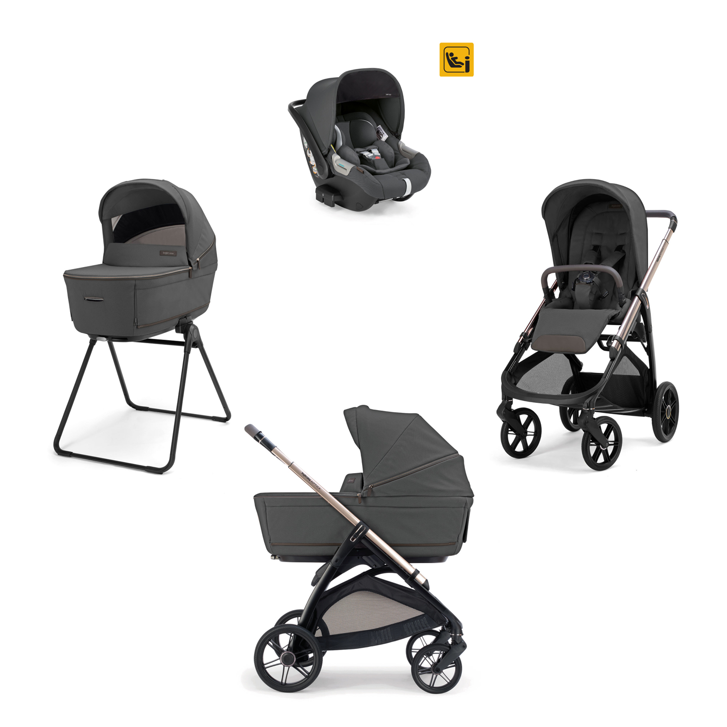 Коляска 3 в 1 Inglesina Aptica (Darwin I-Size) (Marble Grey 2026)