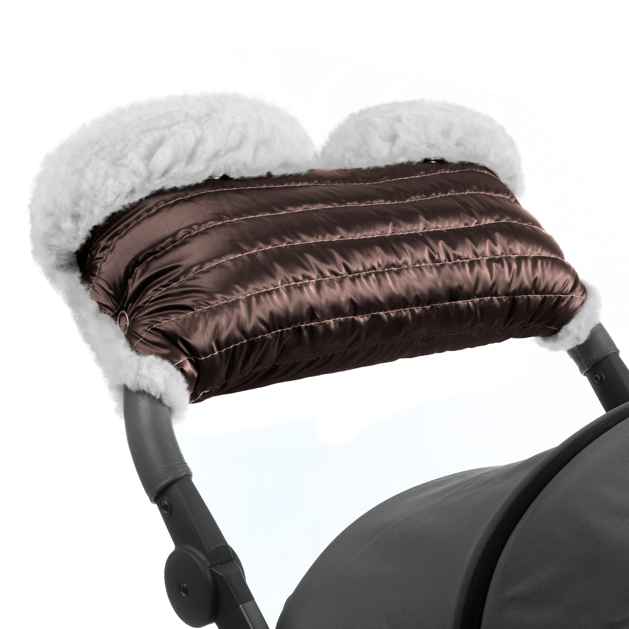 Муфта для рук на коляску Esspero Soft Fur Lux (Натуральная шерсть) (Mocca)
