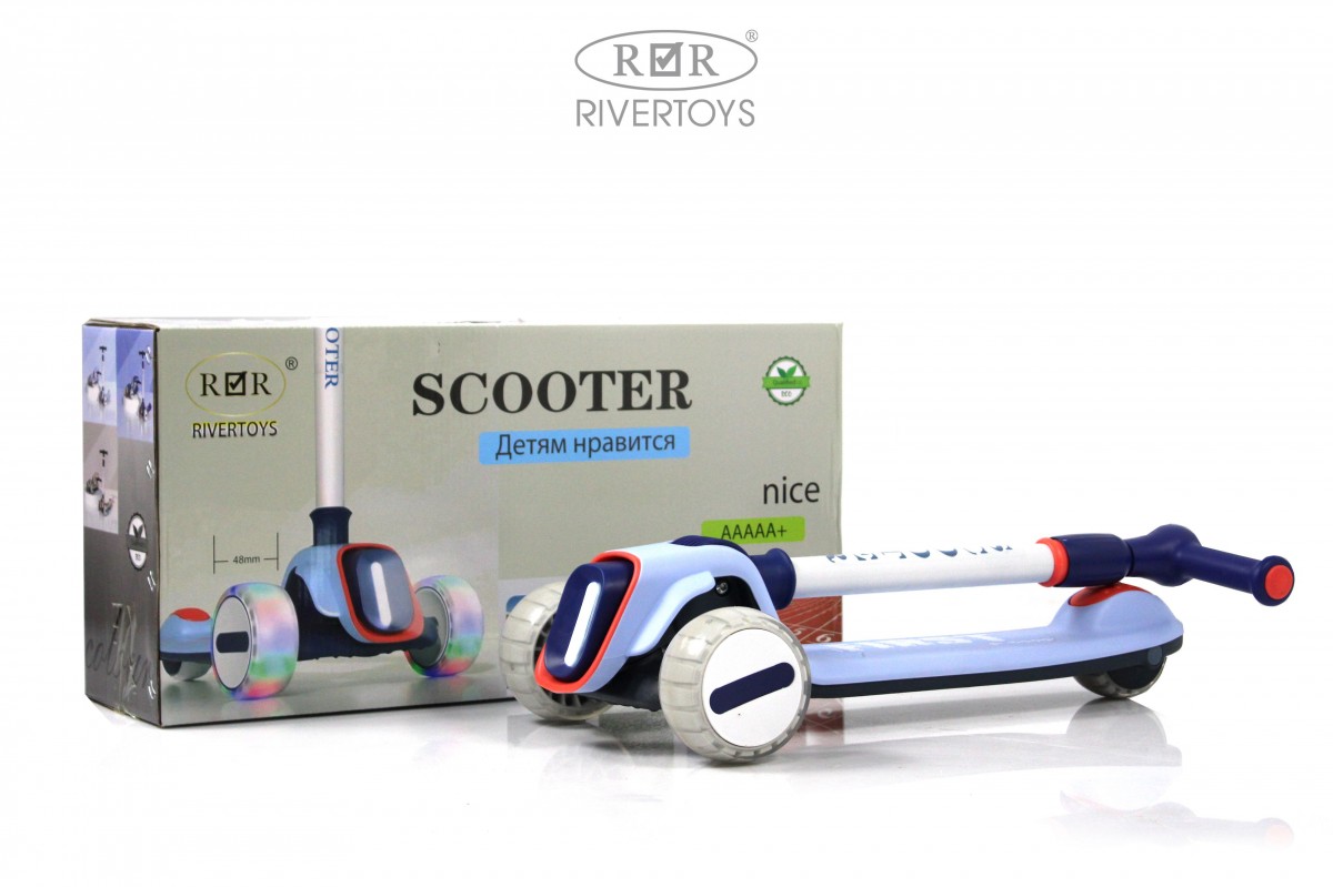 Детский самокат RiverToys HB-T-ONE голубой 3gc0km2qh6cu3ahdo6xktkegle67od2t