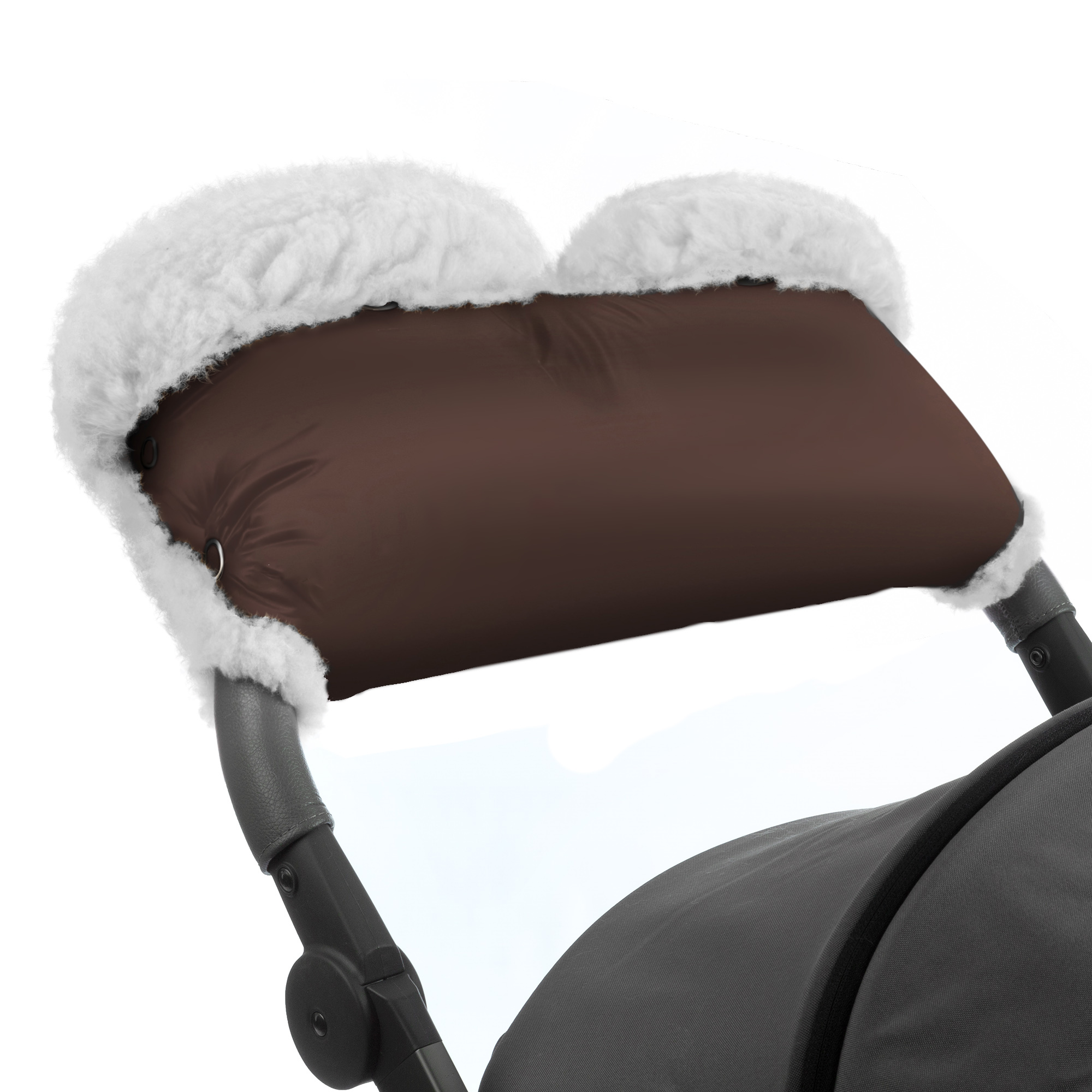 Муфта для рук на коляску Esspero Soft Fur Lux (Натуральная шерсть) (Chocolat)