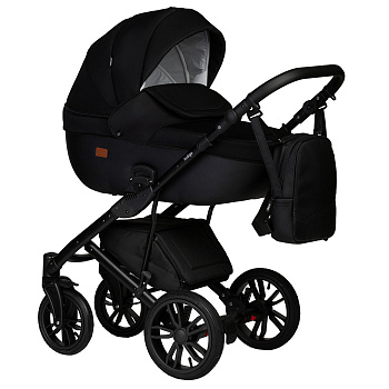 Детская коляска Indigo Mio S 2 в 1 (02 черная кожа+черный)