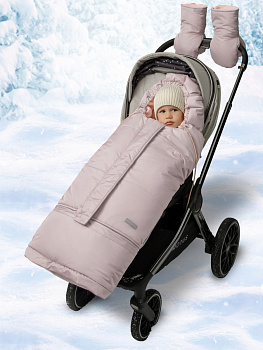 Конверт меховой AmaroBaby Frost 85-105 см (пудровый)