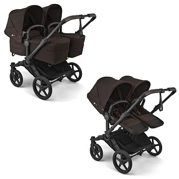 Коляска для двойни 2 в 1 Bugaboo Twin Donkey 6 (Black/Cocoa Brown)