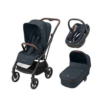 Коляска 3 в 1 Maxi-Cosi Leona Coral 360 (Essential Graphite)