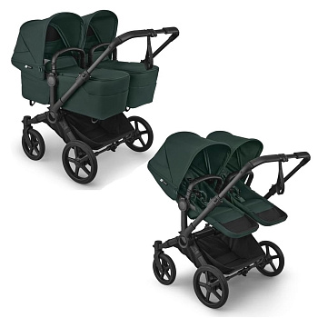 Коляска для двойни 2 в 1 Bugaboo Twin Donkey 6 (Black/Fern Green)