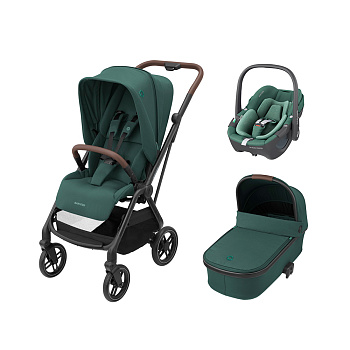 Коляска 3 в 1 Maxi-Cosi Leona Pebble 360 (Essential Green)