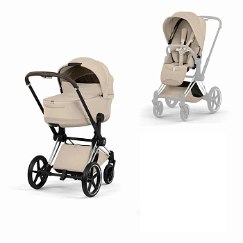 Коляска 2 в 1 Cybex Priam V Chrome Brown Style Collection (Cozy Beige)