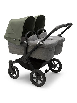Коляска для двойни 2 в 1 Bugaboo Twin Donkey 5 (Black/Grey Melange/Forest Green)