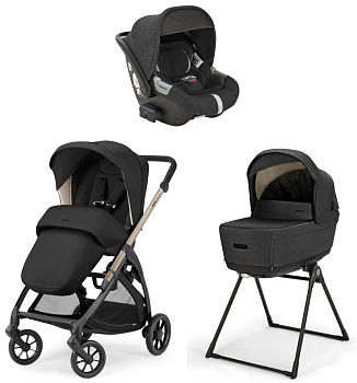Коляска 3 в 1 Inglesina Electa 2025 (DRW i-Size) с подставкой под люльку Stand Up (Upper Black)