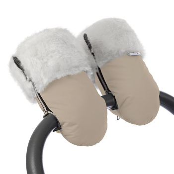 Муфта-рукавички для коляски Esspero Double White (Натуральная шерсть) (Beige)