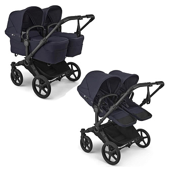 Коляска для двойни 2 в 1 Bugaboo Twin Donkey 6 (Black/Deep Indigo)