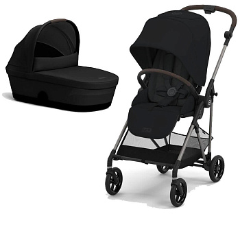 Коляска 2 в 1 Cybex Melio (Magic Black с дождевиком)