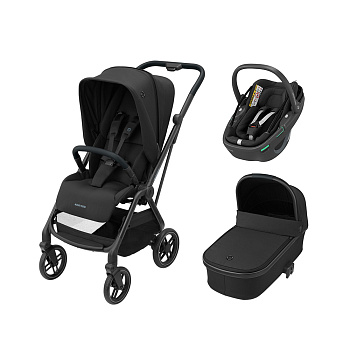 Коляска 3 в 1 Maxi-Cosi Leona Coral 360 (Essential Black)