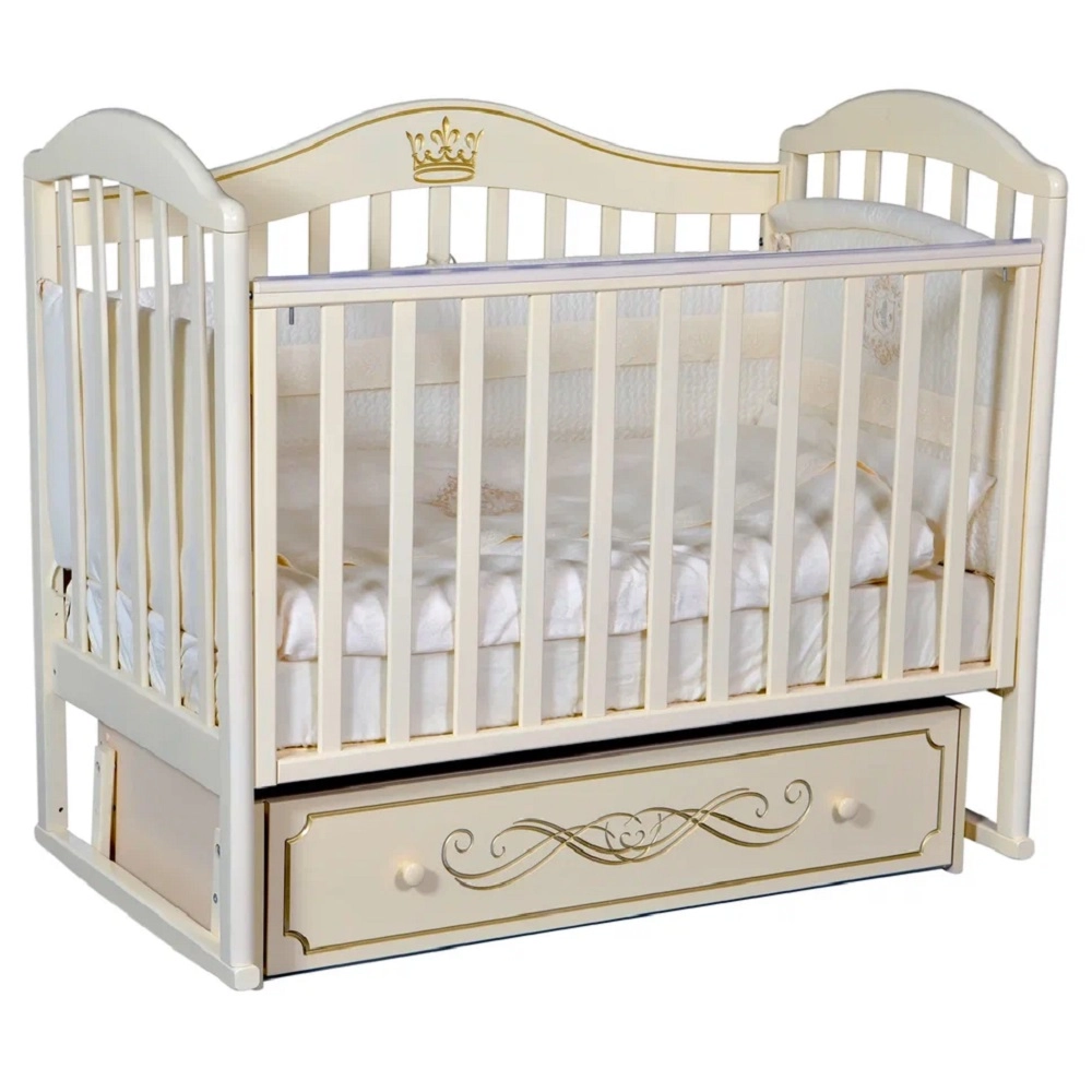 Детская кроватка КЕДР Emily 2 УМ (Слоновая кость)