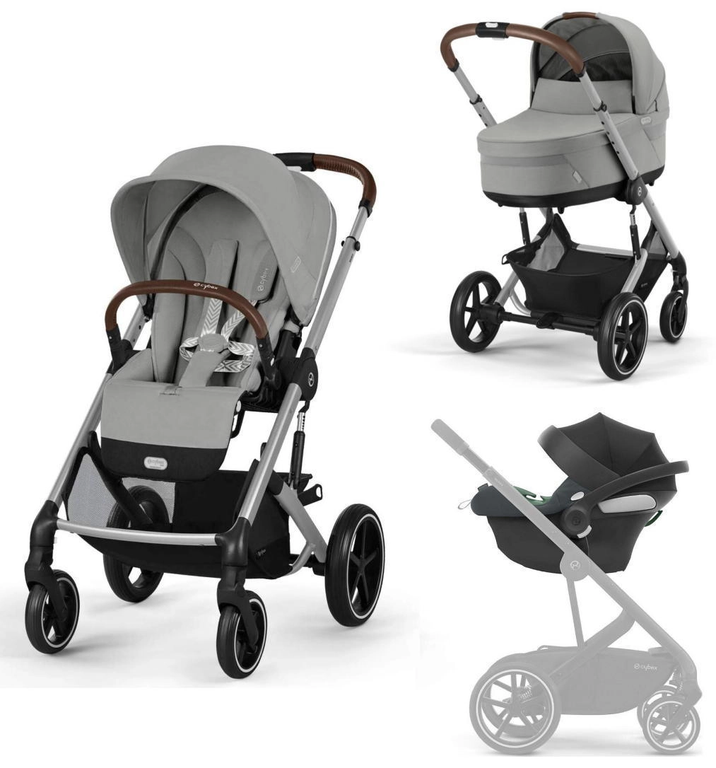 Коляска 3 в 1 Cybex Balios S Lux SLV (Stone Grey с дождевиками)