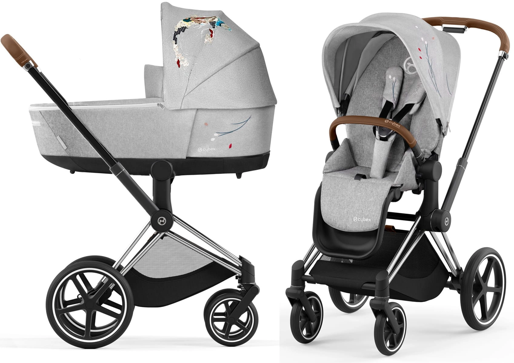 Коляска 2 в 1 Cybex Priam IV (шасси Chrome Brown) KOI Crystallised 108128775-kolyaska-2-v-1-cybex-priam-iv-shassi-chrome-brown-koi-crystallised