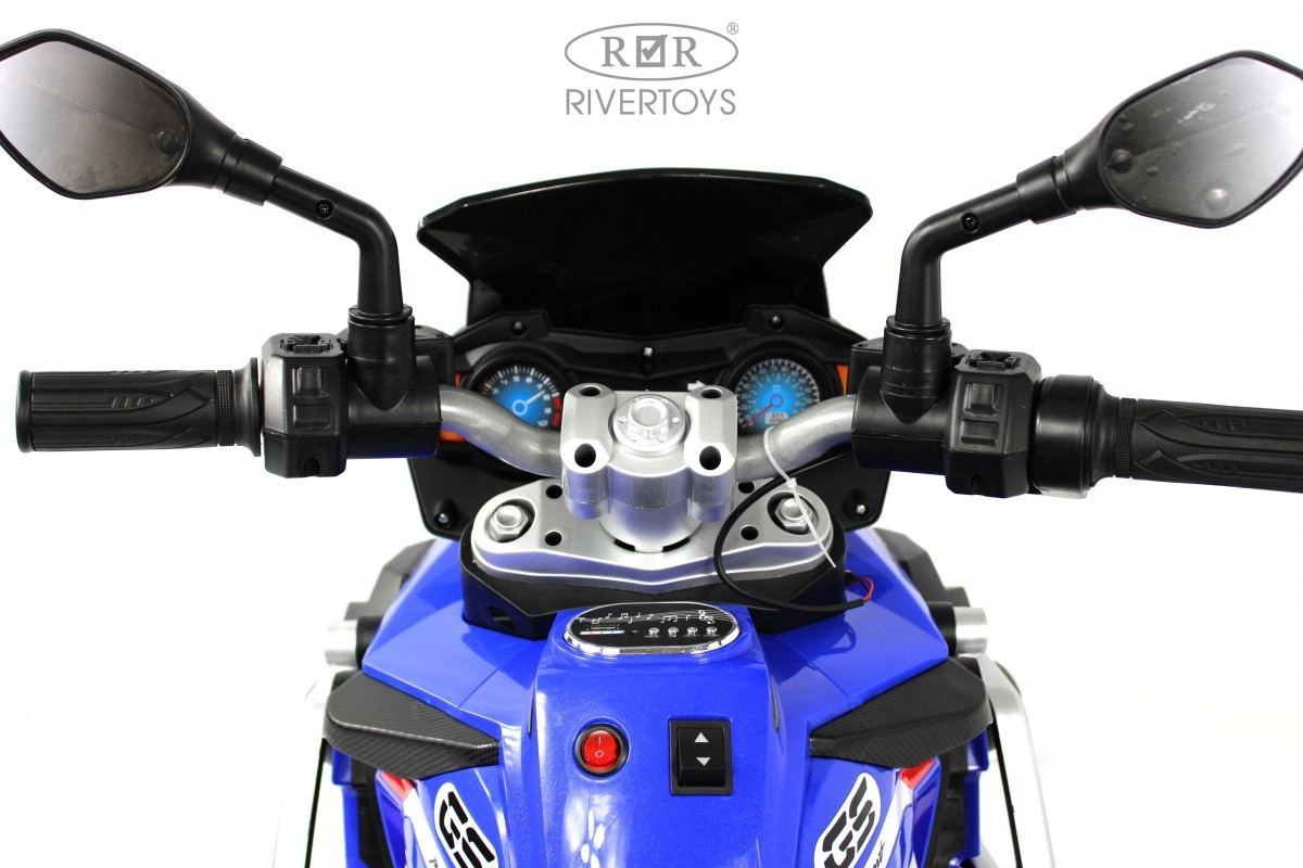 Детский электромотоцикл RiverToys М009БХ синий wu3yzhhm1x8zy5zfkdcxfmv89u61bzv1