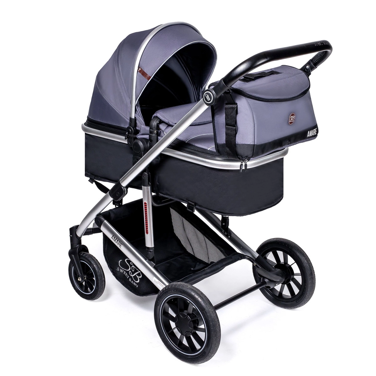 Детская коляска Sweet Baby Amare 3 в 1 Grey jo6f3rl8t62xrq0j1mmu2dt7pftld7tl