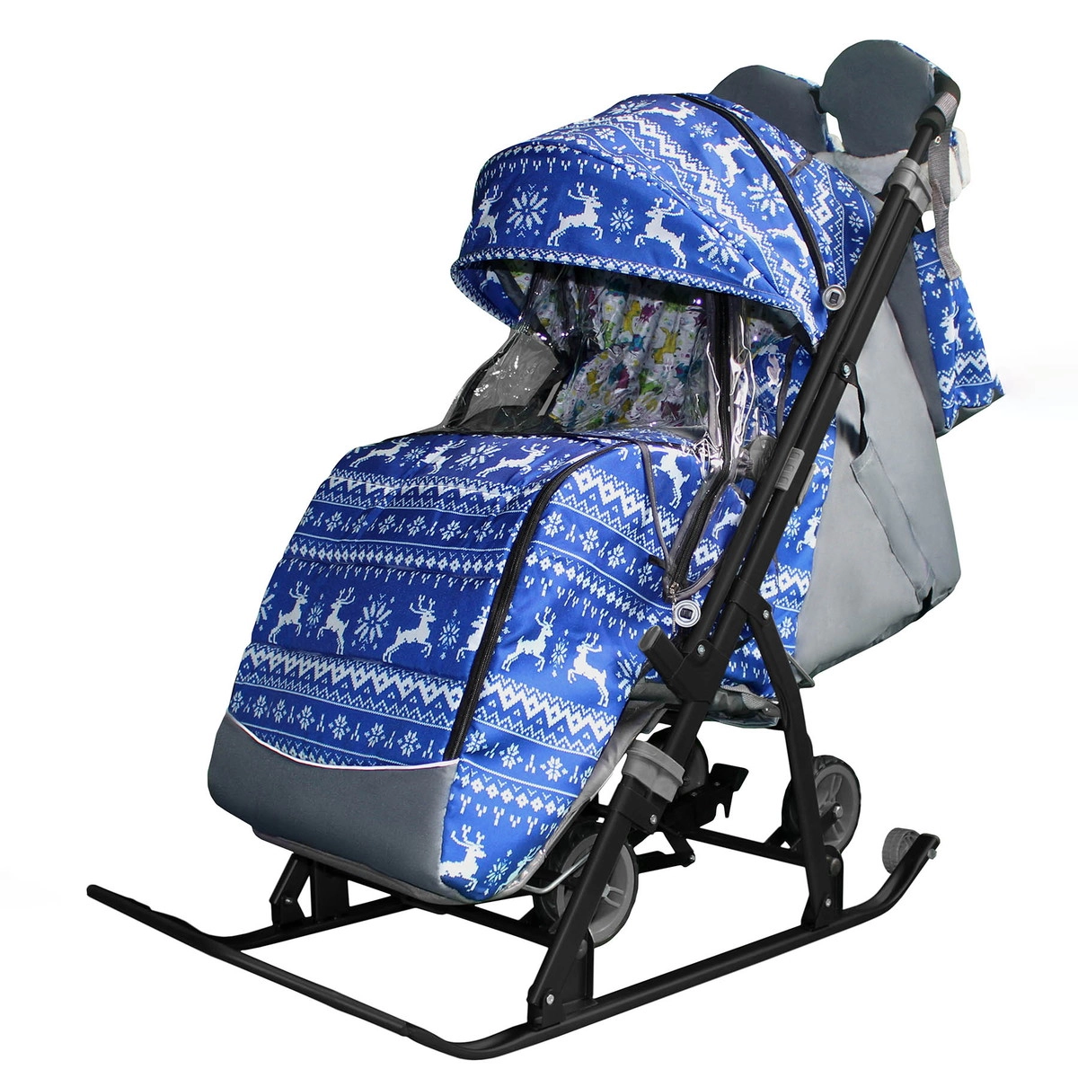 Санки- коляска Galaxy Kids 3-1 олени на синем 0jlvl20vc3bsyzstwk92a1cl0jq5zrgw