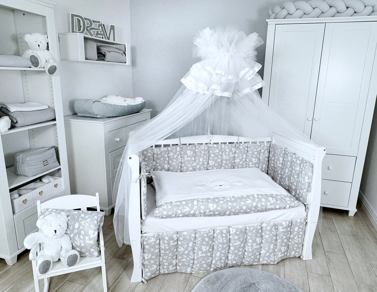 Комплект постельного белья Lepre Teddy Bear 6 предметов (125*65) (серый/белый)