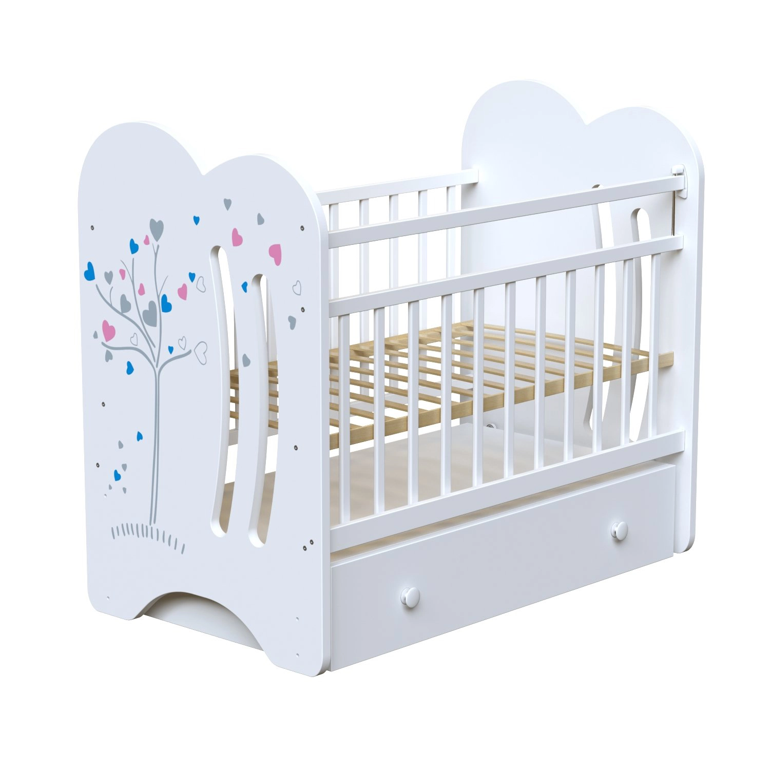 Детская кроватка ВДК WIND TREE (маятник) белый 108133810-detskaya-krovatka-vdk-wind-tree-mayatnik-belii