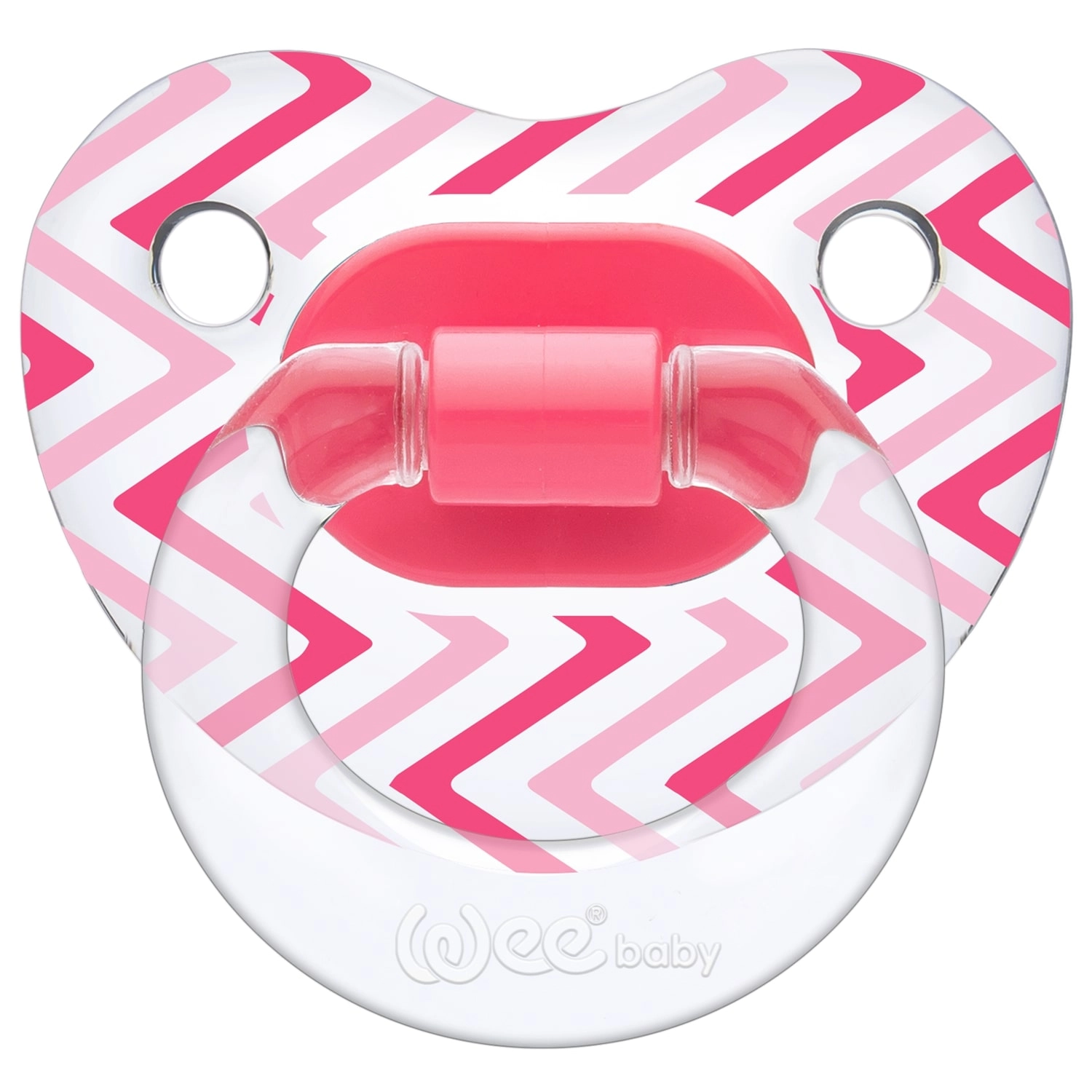 Ортодонтическая соска-пустышка WeeBaby прозрачная, с рисунком, с 6 месяцев розовый 48de0169762b2ad87a11715129aa9c9d