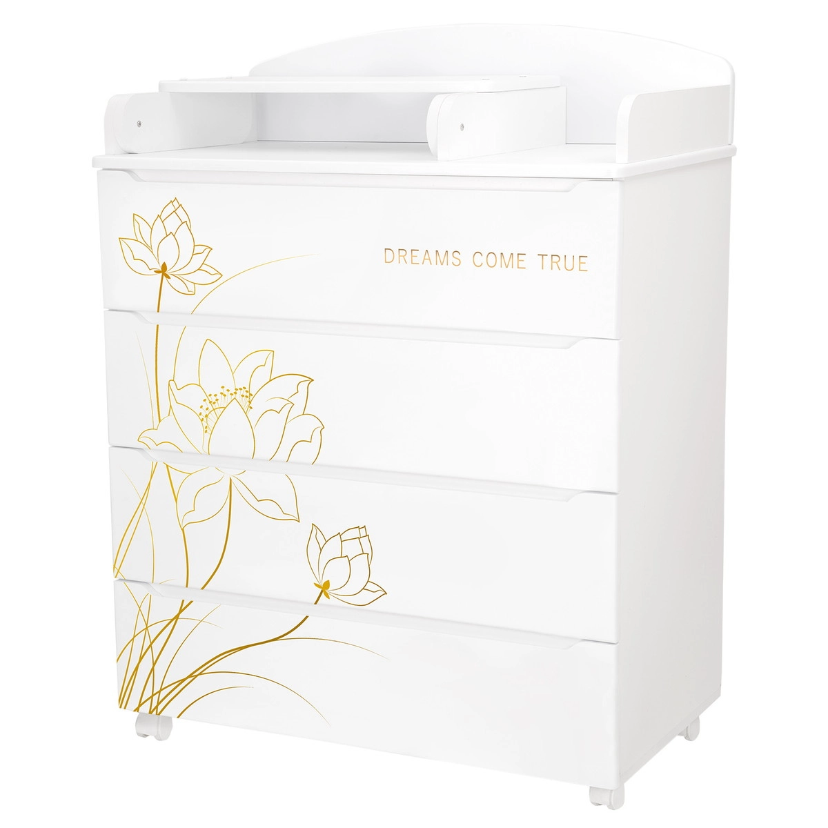 Комод Indigo Green Line с узким пеленальным столиком, ЛДСП, МДФ  Цветы ziy3w4var1z30jaldl6e8hjkgaoytxnt