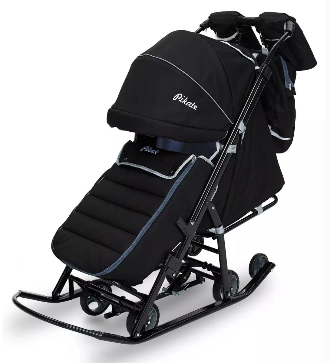 Санки-коляска Pikate Onyx чёрный 27md4hi288faic521ey2pg1ugtycm2vc