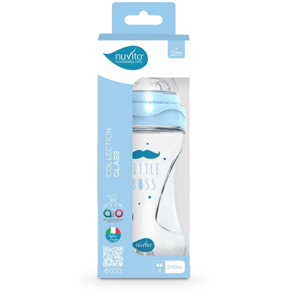 Антиколиковая бутылочка Nuvita 6033 Glass Collection 240мл, стекло голубой zg264eetj04rzavuqyda13wybx72q977